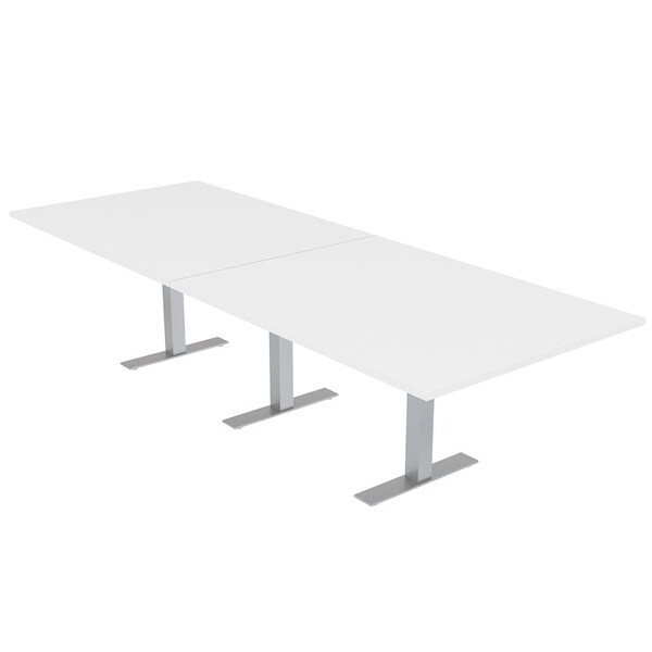 45 in W, 120 in L, 29 in H, Engineered Wood Top, White